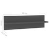 vidaXL Wall Shelf 2 pcs Grey 60x11.5x18 cm Engineered Wood