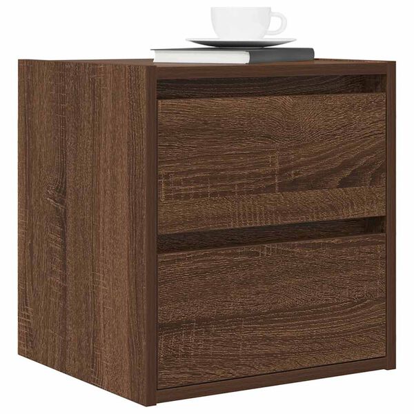 vidaXL Wall-mounted Bedside Cabinets 2 pcs Brown Oak 38x34x40 cm