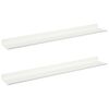 vidaXL Floating Shelf Wall-Mounted 2 pcs White 60 x 8.5 x 2.5 cm Steel