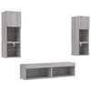 vidaXL 6 Piece TV Wall Units with LED Grey Sonoma Engineered Wood