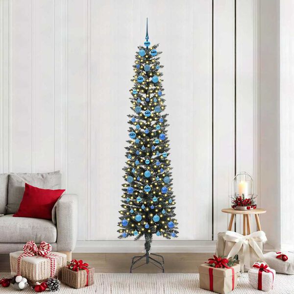 vidaXL Artificial Christmas Tree with 300 LEDs with Stand Green 210 cm