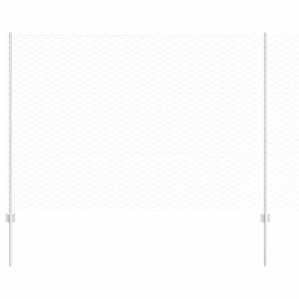 vidaXL Fence with Post Silver 1.5 x 50 m Steel