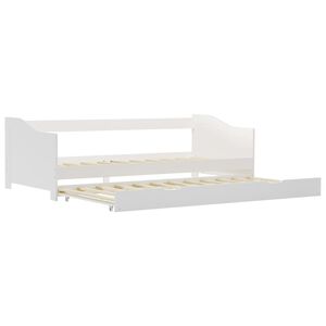 vidaXL Pull-out Sofa Bed Frame without Mattress White Pinewood 90x200 cm