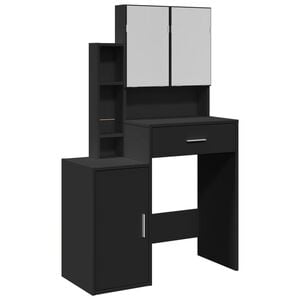 vidaXL Dressing Table with Cabinet Black 80x35x132 cm