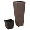 vidaXL Garden Raised Beds 3 pcs Poly Rattan Brown