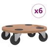 vidaXL Dolly Trolleys 6 pcs Round Engineered Wood
