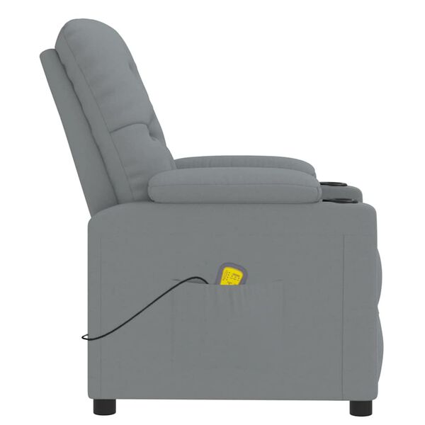 vidaXL Massage Recliner Chair Light Grey Fabric