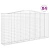 vidaXL Arched Gabion Baskets 4 pcs 400x50x200/220 cm Galvanised Iron