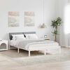 vidaXL Bed frame White and light grey 135 x 190 cm Solid pine wood