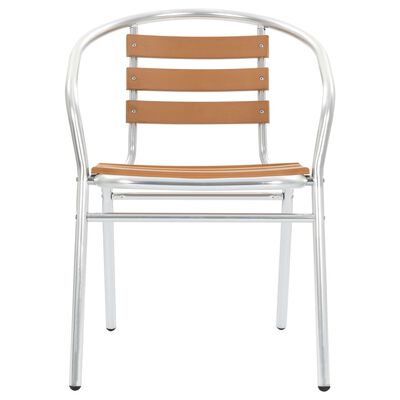 vidaXL Stackable Garden Chairs 4 pcs Aluminium and WPC Silver