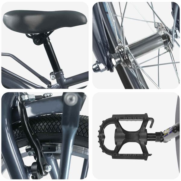 vidaXL Kids Bike 18'' for 5-7 Years Old Dark Grey