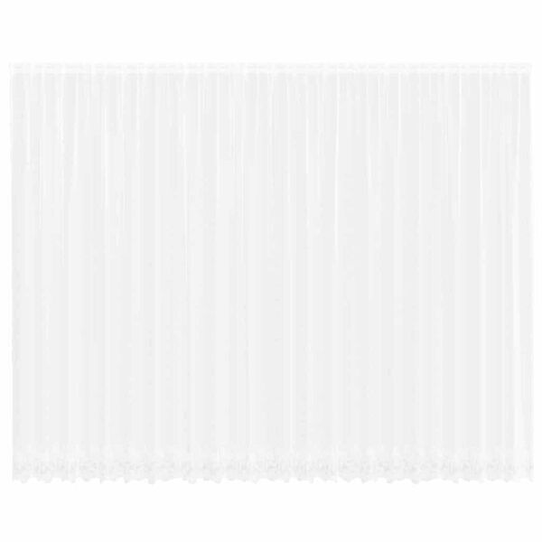 vidaXL Lace Curtain with Curtains Floral White 260 x 600 cm Polyester