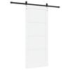 vidaXL Sliding Door White and Black 86 x 198.5 cm Solid Pine Wood