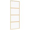 vidaXL Sliding Door Gold 76x205 cm Clear ESG Glass and Aluminium
