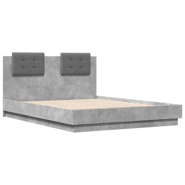 vidaXL Bed Frame without Mattress Concrete Grey 120x190 cm Small Double