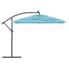 vidaXL Garden Parasol with Steel Pole Blue 290x290x238 cm