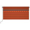 vidaXL Manual Retractable Awning with Blind 3x2.5m Orange&Brown