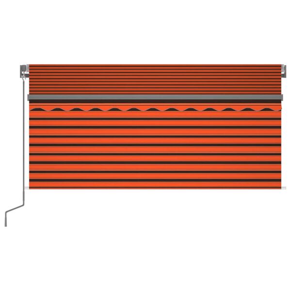 vidaXL Manual Retractable Awning with Blind 3x2.5m Orange&Brown