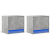 vidaXL Wall-mounted Bedside Cabinets with LED Lights 2 pcs Concrete Oak