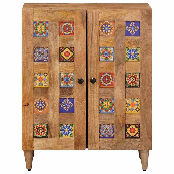 vidaXL Sideboard Natural 60 x 33.5 x 75 cm Solid Mango Wood