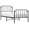 vidaXL Metal Bed Frame without Mattress with Footboard&nbsp;Black 90x200cm