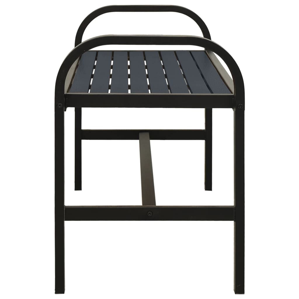vidaXL Garden Bench 124.5 cm Steel and WPC Black