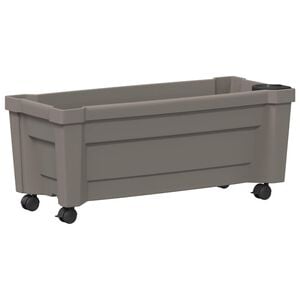 vidaXL Calypso Planter with Wheels Grey 79 x 35 x 33 cm PP