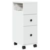 vidaXL Narrow Bathroom Cabinet with Wheels White Engineered Wood