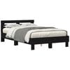 vidaXL Bed Frame with LED Black Oak 135 x 190 cm Engineered Wood