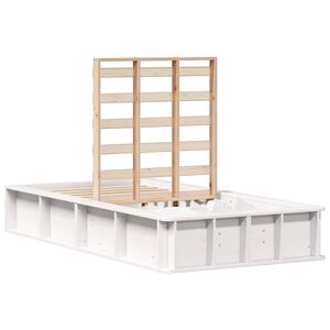 vidaXL Bed Frame White 80 x 200 cm Solid Pine Wood