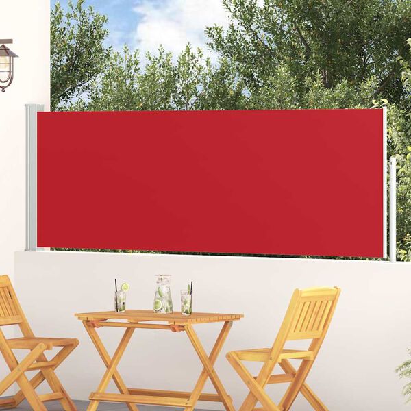 vidaXL Patio Retractable Side Awning 100x300 cm Red