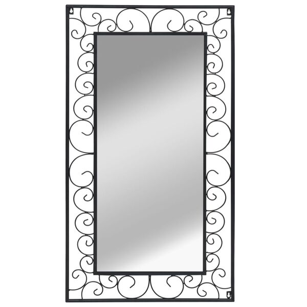 vidaXL Garden Wall Mirror Rectangular 60x110 cm Black