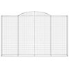 vidaXL Arched Gabion Baskets 5 pcs 300x30x180/200 cm Galvanised Iron