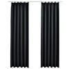 vidaXL Blackout Curtains with Hooks 2 pcs Black 140x175 cm