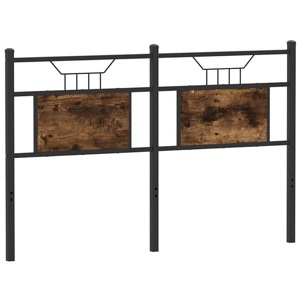 vidaXL Replace Headboard Smoked Oak 137 cm Engineered Wood and Steel