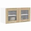 vidaXL Hanging Cabinet with Door Sonoma Oak and White 80 x 31 x 40 cm