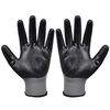 vidaXL Work Gloves Nitrile 24 Pairs Grey and Black Size 8/M