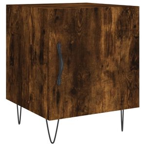 vidaXL Bedside Cabinet Smoked Oak 40x40x50 cm Engineered Wood
