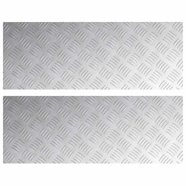 vidaXL Stair Tread Rectangular 2 pcs Silver 80 x 30 cm Aluminium