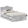 vidaXL Bed Frame with Drawer Concrete Grey 135 x 190 cm Engineer Wood