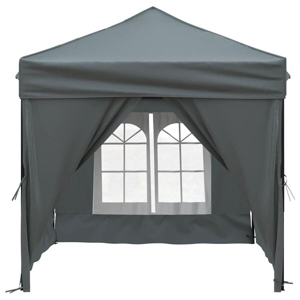 vidaXL Folding Party Tent with Sidewalls Anthracite 2x2 m