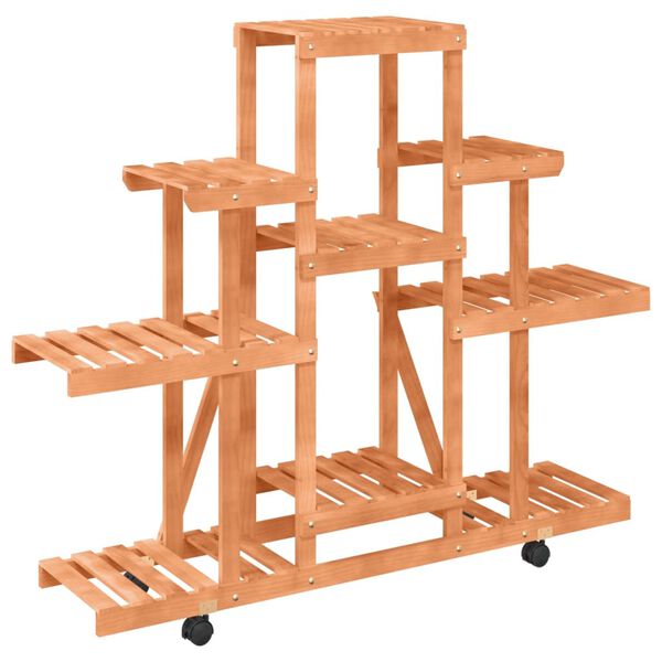 vidaXL Flower Stand with Wheels 110x25x101 cm Solid Wood Fir