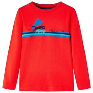 vidaXL Kids' T-shirt with Long Sleeves Red 104