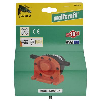 wolfcraft Drill-powered Pump 1300 l/h S=6 mm 2202000