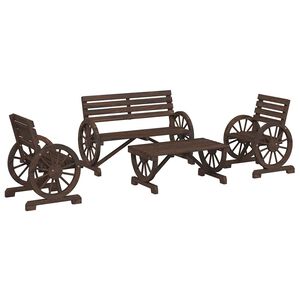 vidaXL 4 Piece Garden Lounge Set Solid Wood Fir