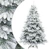 vidaXL Artificial Hinged Christmas Tree Snow Flocked White 240 cm