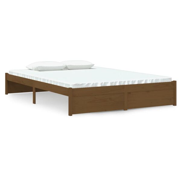 vidaXL Bed Frame without Mattress Honey Brown Solid Wood 140x200 cm