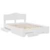 vidaXL Bed Frame with Headboard White 160 x 200 cm Engineered Wood