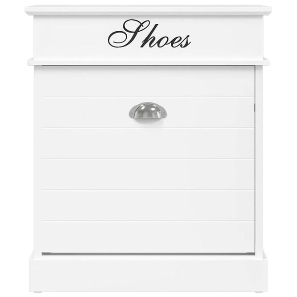 vidaXL Shoe Cabinet White 50x28x58 cm Paulownia Wood