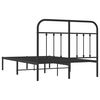 vidaXL Metal Bed Frame without Mattress with Headboard Black 120x190cm
